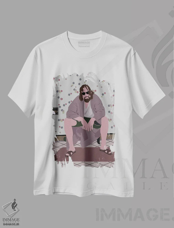 تیشرت سفید طرح دار بیگ لبوسکی، هنر دیجیتال اثر بوریلیانا | immage.ir