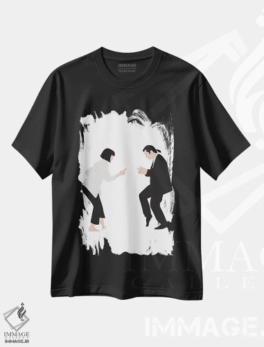 تیشرت مشکی طرح دار رقص داستان عامه پسند III، هنر دیجیتال اثر بوریلیانا | فروشگاه ایماژ