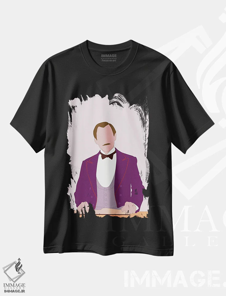 تیشرت مشکی طرح دار هتل بزرگ بوداپست I، هنر دیجیتال اثر بوریلیانا | immage.ir