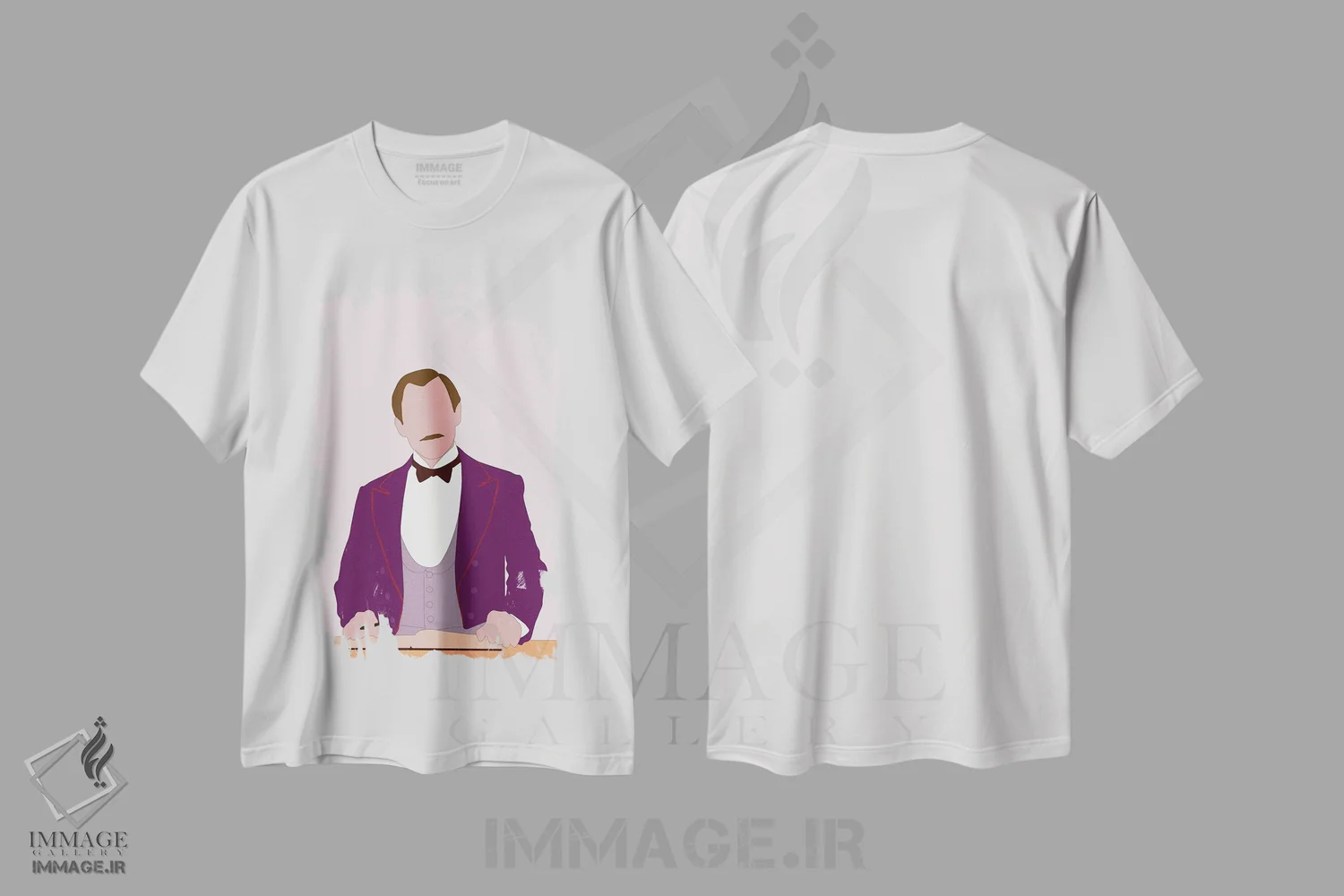 تیشرت سفید طرح دار هتل بزرگ بوداپست I، هنر دیجیتال اثر بوریلیانا | فروشگاه ایماژ