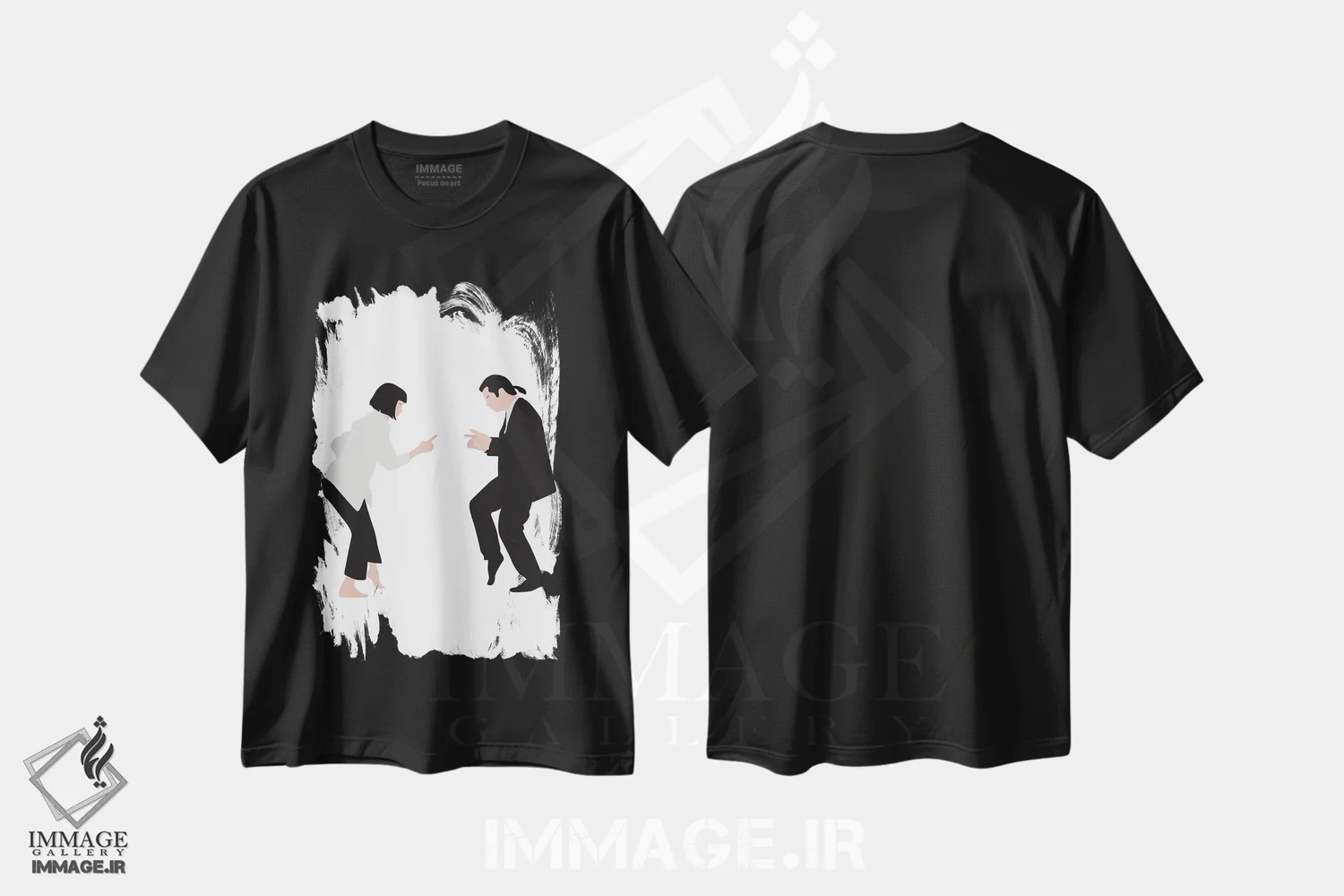 تیشرت مشکی طرح دار رقص داستان عامه پسند III، هنر دیجیتال اثر بوریلیانا | فروشگاه ایماژ