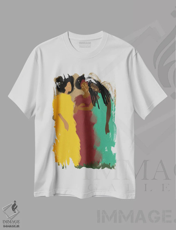 تیشرت سفید طرح دار پیوند خورده، هنر آمریکایی آفریقایی تبار اثر بری پیپنز | immage.ir