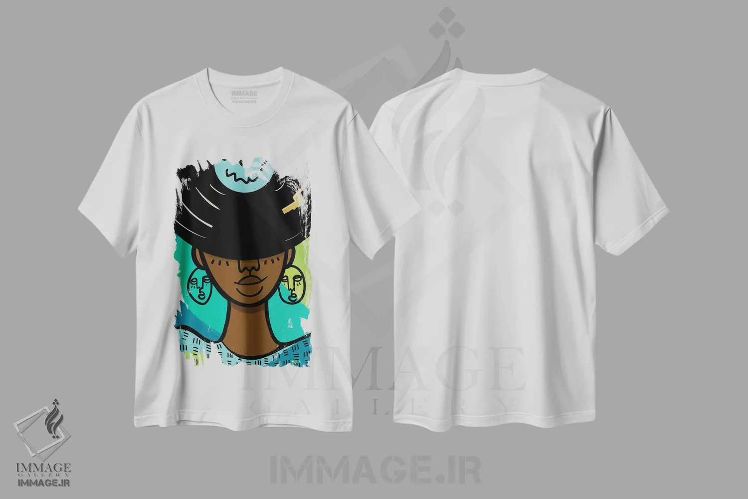 تیشرت سفید طرح دار دختر آنالوگ در دنیای دیجیتال، هنر دیجیتال اثر بری پیپنز | immage.ir