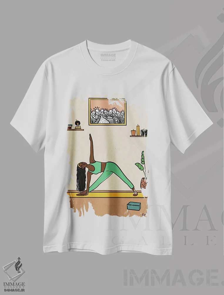 تیشرت سفید طرح دار حالت مثلث، هنر دیجیتال اثر بری پیپنز | فروشگاه ایماژ