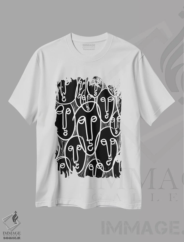 تیشرت سفید طرح دار چهره ها اثر بری پیپنز | immage.ir