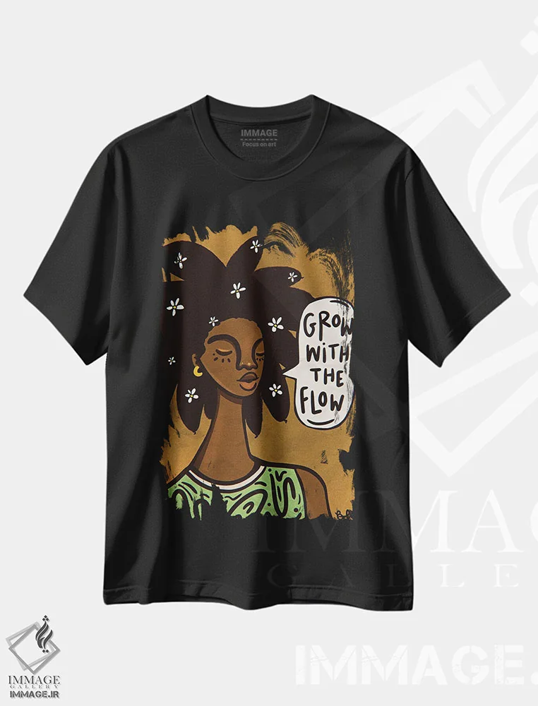تیشرت مشکی طرح دار با جریان رشد کن، هنر دیجیتال اثر بری پیپنز | immage.ir