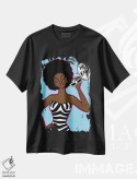 تیشرت مشکی طرح دار باربی آفروباز، هنر دیجیتال اثر بری پیپنز | immage.ir