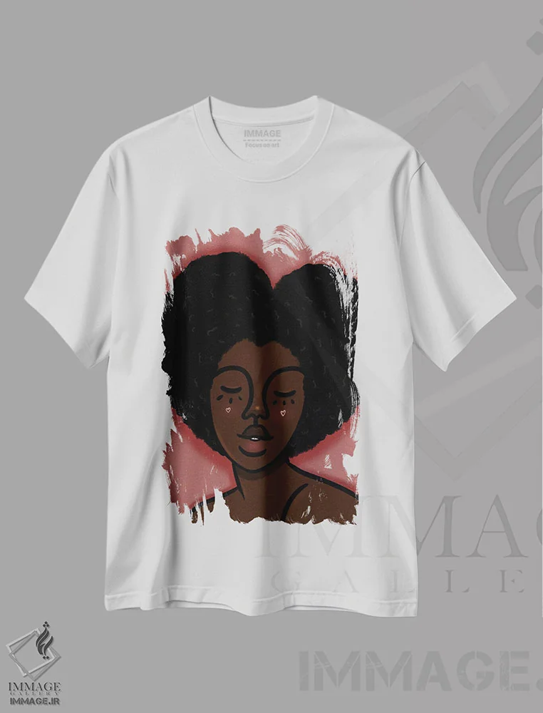 تیشرت سفید طرح دار عشق در موهاست، هنر آمریکایی آفریقایی تبار اثر بری پیپنز | immage.ir