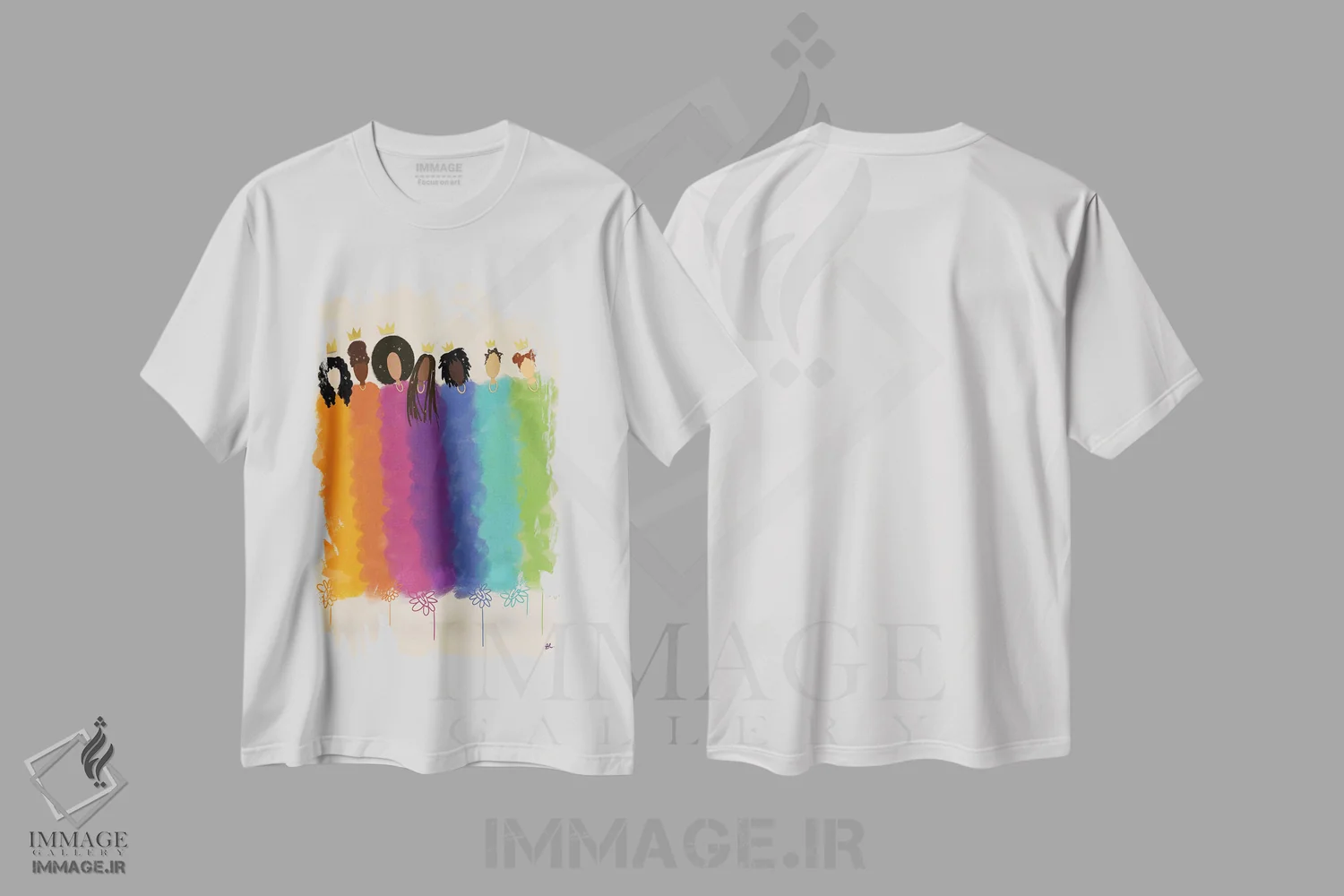 تیشرت سفید طرح دار ملکه های رویا، هنر دیجیتال اثر بری پیپنز | immage.ir