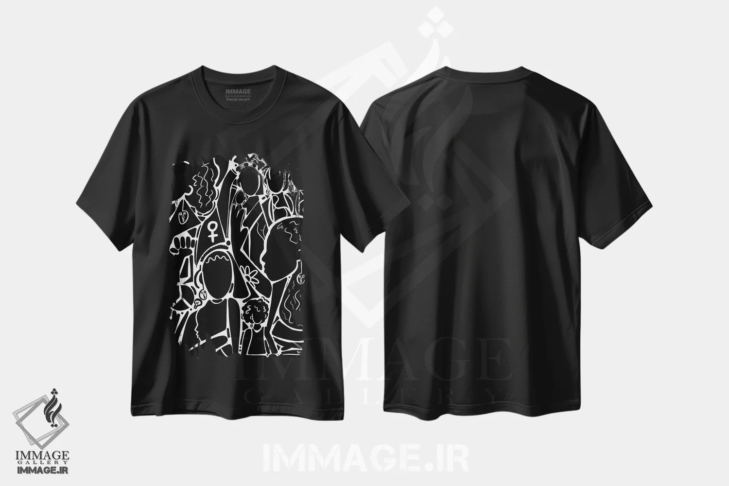 تیشرت مشکی طرح دار نقش ها II، هنر دیجیتال اثر بری پیپنز | immage.ir