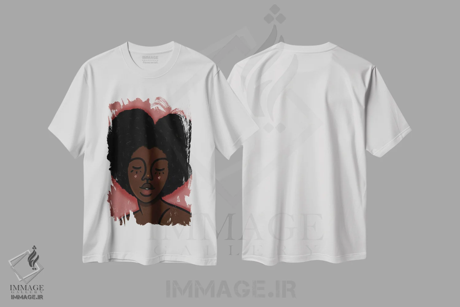 تیشرت سفید طرح دار عشق در موهاست، هنر آمریکایی آفریقایی تبار اثر بری پیپنز | immage.ir