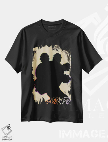 تیشرت مشکی طرح دار سیلوئت او، هنر آمریکایی آفریقایی تبار اثر بری پیپنز | فروشگاه ایماژ