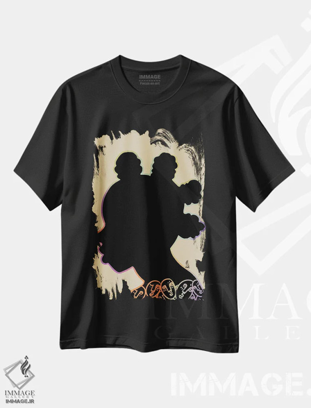 تیشرت مشکی طرح دار سیلوئت او، هنر آمریکایی آفریقایی تبار اثر بری پیپنز | فروشگاه ایماژ