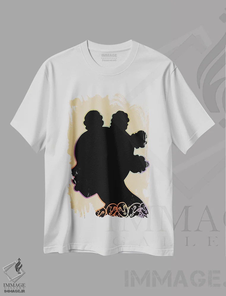 تیشرت سفید طرح دار سیلوئت او، هنر آمریکایی آفریقایی تبار اثر بری پیپنز | immage.ir