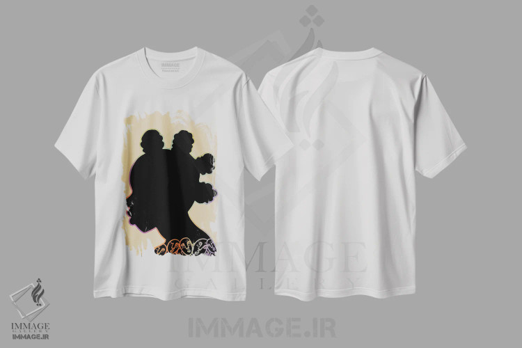تیشرت سفید طرح دار سیلوئت او، هنر آمریکایی آفریقایی تبار اثر بری پیپنز | immage.ir