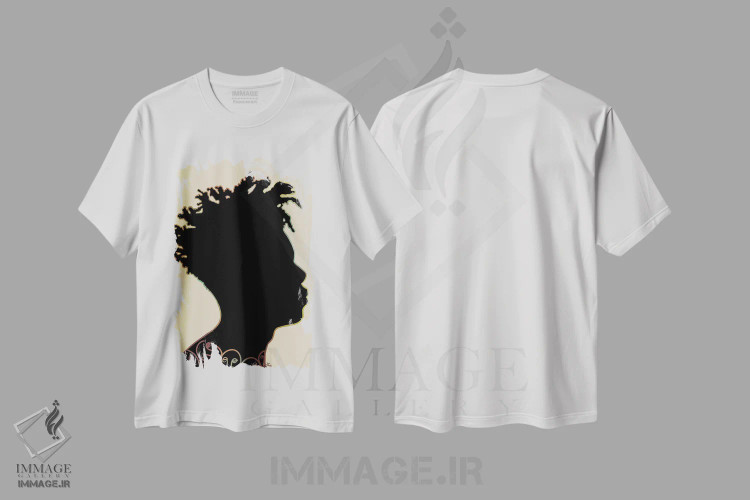 تیشرت سفید طرح دار سیلوئت او، هنر آمریکایی آفریقایی تبار اثر بری پیپنز | فروشگاه ایماژ