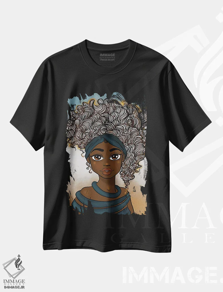 تیشرت مشکی طرح دار باشکوه، هنر آمریکایی آفریقایی تبار اثر بری پیپنز | فروشگاه ایماژ