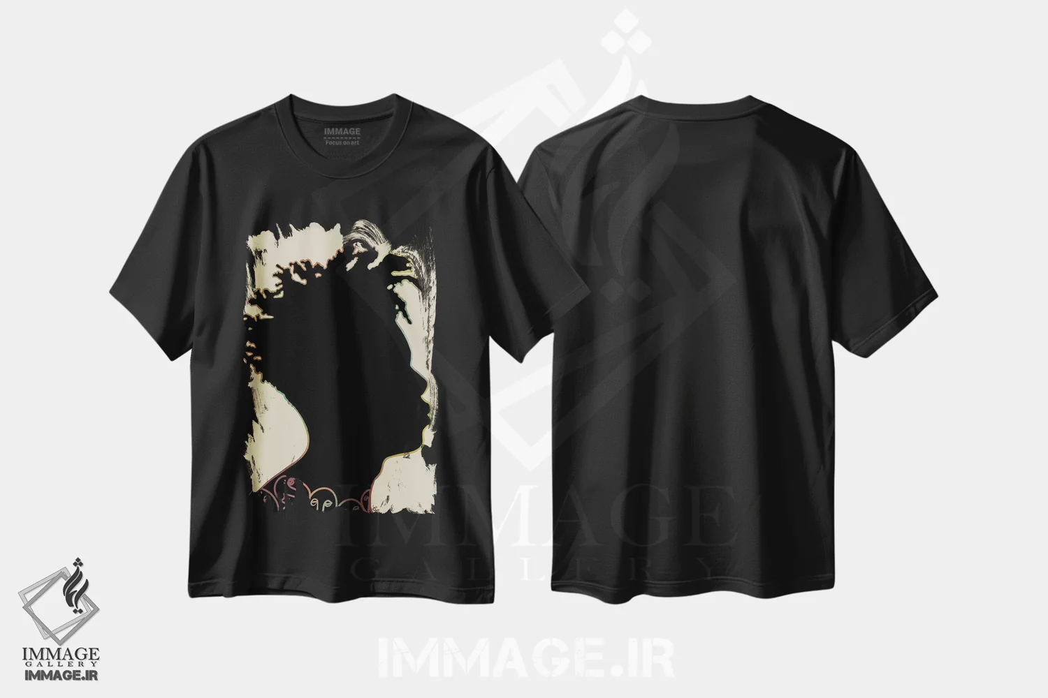 تیشرت مشکی طرح دار سیلوئت او، هنر آمریکایی آفریقایی تبار اثر بری پیپنز | immage.ir