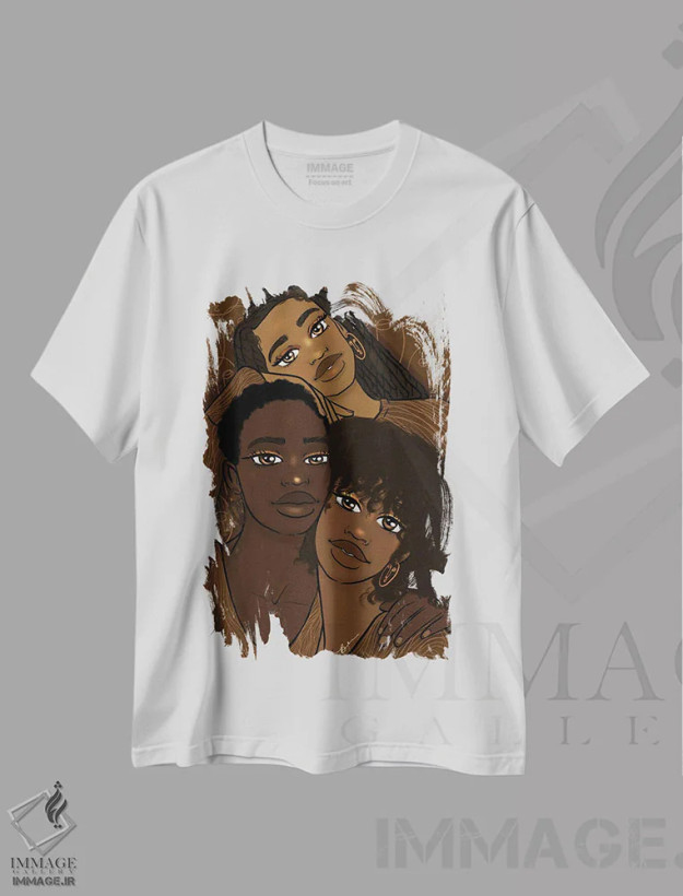 تیشرت سفید طرح دار فضای امن، هنر آمریکایی آفریقایی تبار اثر بری پیپنز | فروشگاه ایماژ