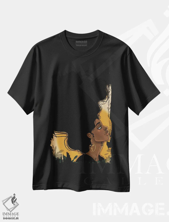 تیشرت مشکی طرح دار برخیز، هنر آمریکایی آفریقایی تبار اثر بری پیپنز | immage.ir