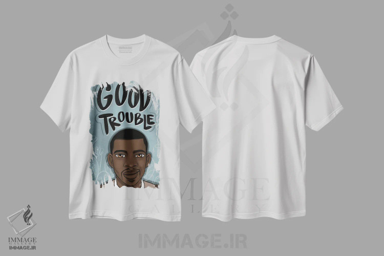 تیشرت سفید طرح دار دردسر خوب، هنر آمریکایی آفریقایی تبار اثر بری پیپنز | فروشگاه ایماژ