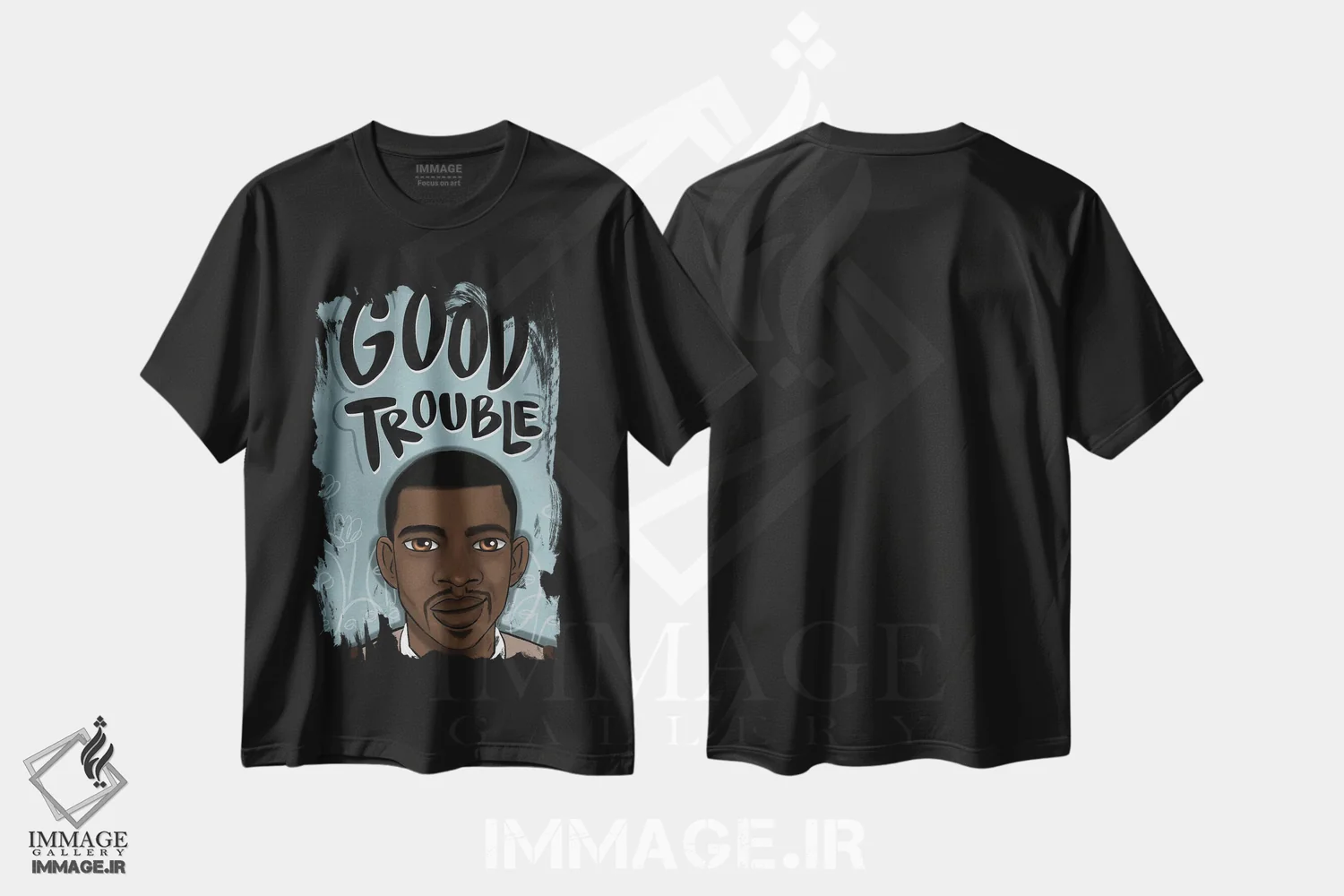 تیشرت مشکی طرح دار دردسر خوب، هنر آمریکایی آفریقایی تبار اثر بری پیپنز | immage.ir