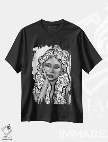 تیشرت مشکی طرح دار در ذهن من، هنر آمریکایی آفریقایی تبار اثر بری پیپنز | فروشگاه ایماژ