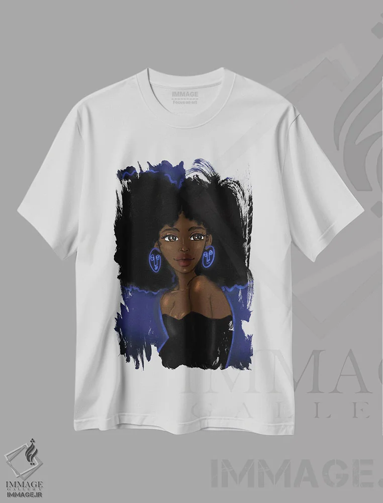تیشرت سفید طرح دار بتا بلوز، هنر آمریکایی آفریقایی تبار اثر بری پیپنز | فروشگاه ایماژ
