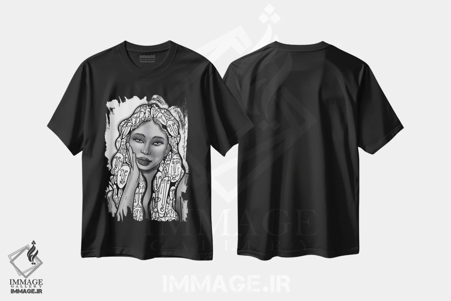 تیشرت مشکی طرح دار در ذهن من، هنر آمریکایی آفریقایی تبار اثر بری پیپنز | فروشگاه ایماژ