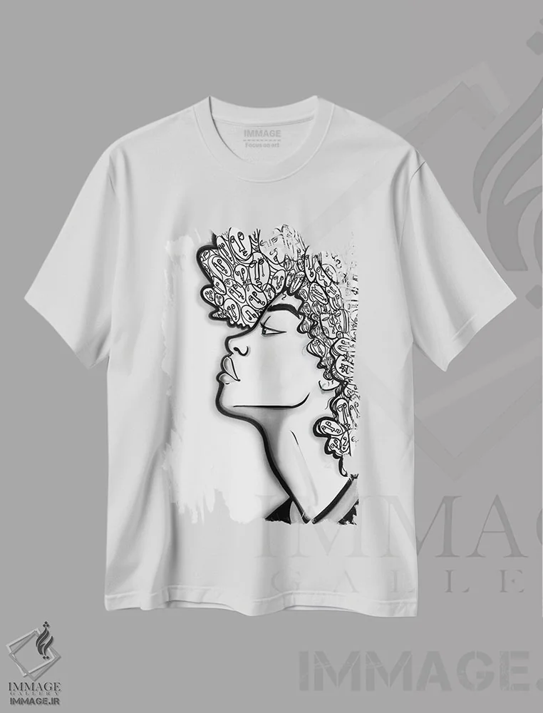 تیشرت سفید طرح دار در برابرِ، هنر آمریکایی آفریقایی تبار اثر بری پیپنز | فروشگاه ایماژ