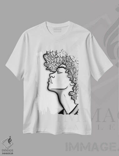 تیشرت سفید طرح دار در برابرِ، هنر آمریکایی آفریقایی تبار اثر بری پیپنز | فروشگاه ایماژ