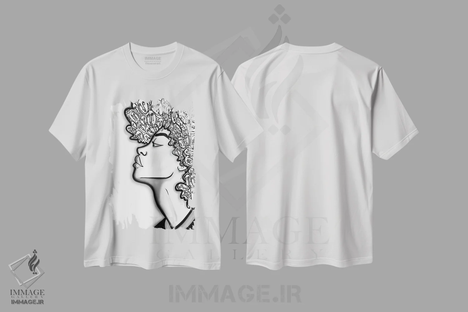 تیشرت سفید طرح دار در برابرِ، هنر آمریکایی آفریقایی تبار اثر بری پیپنز | فروشگاه ایماژ