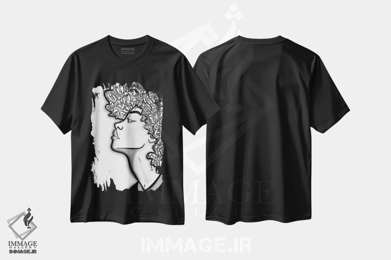 تیشرت مشکی طرح دار در برابرِ، هنر آمریکایی آفریقایی تبار اثر بری پیپنز | immage.ir