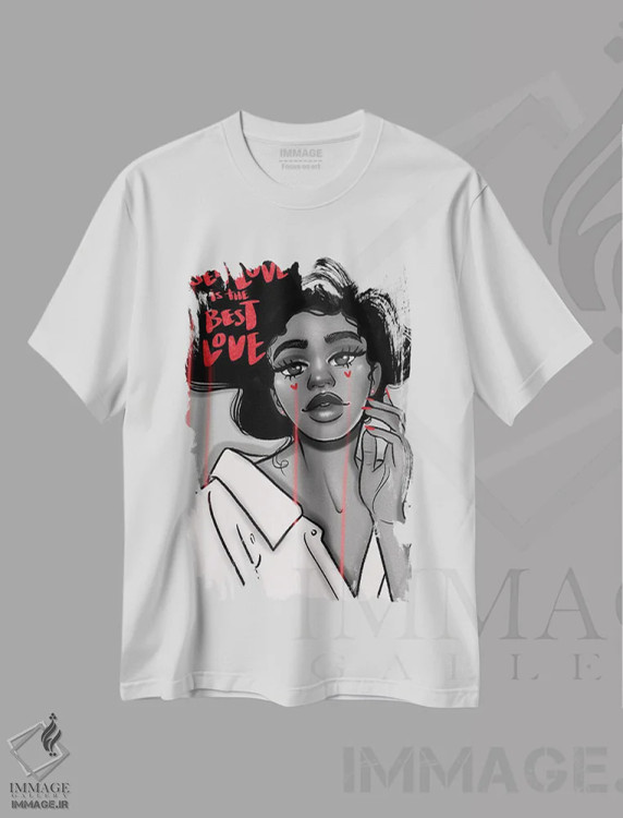 تیشرت سفید طرح دار عشق به خود، هنر آمریکایی آفریقایی تبار اثر بری پیپنز | immage.ir
