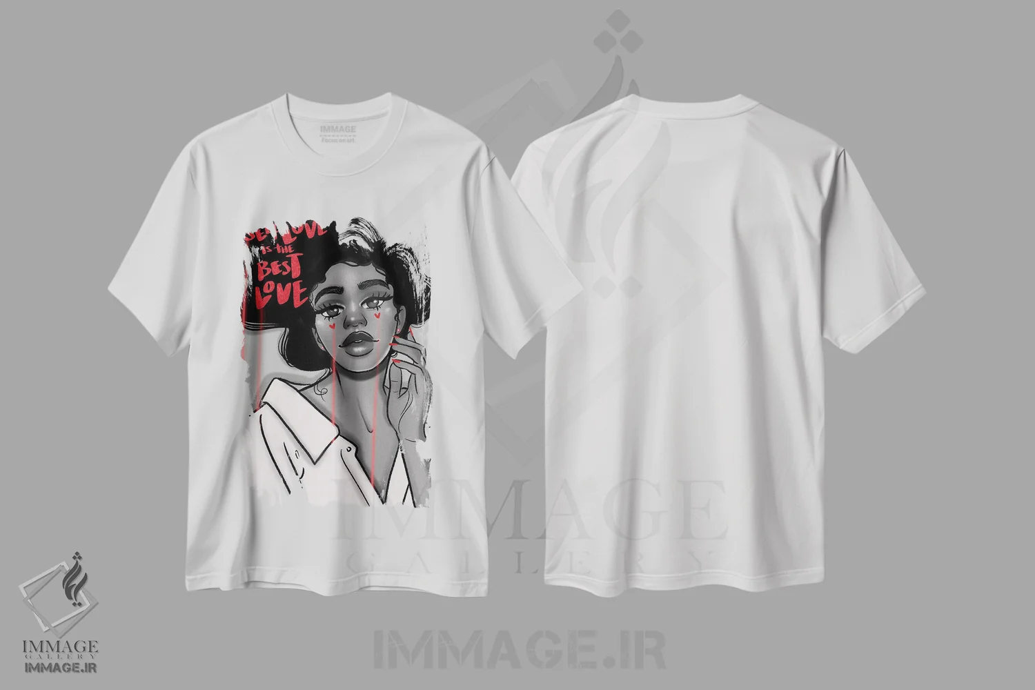 تیشرت سفید طرح دار عشق به خود، هنر آمریکایی آفریقایی تبار اثر بری پیپنز | immage.ir
