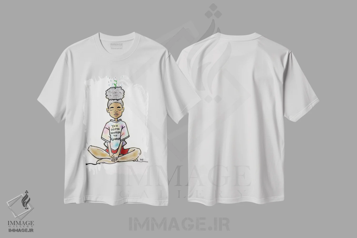 تیشرت سفید طرح دار رشد، هنر آمریکایی آفریقایی تبار اثر بری پیپنز | فروشگاه ایماژ