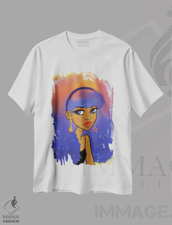 تیشرت سفید طرح دار آسمان پنبه شکری، هنر آمریکایی آفریقایی تبار اثر بری پیپنز | immage.ir