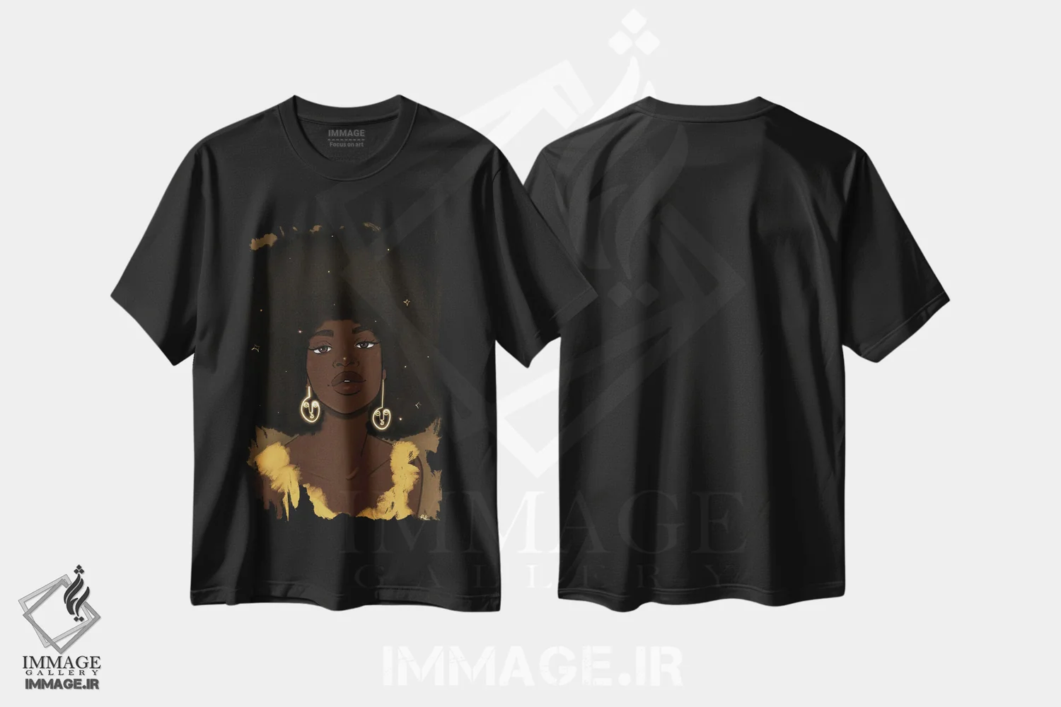 تیشرت مشکی طرح دار آفتاب، هنر آمریکایی آفریقایی تبار اثر بری پیپنز | immage.ir