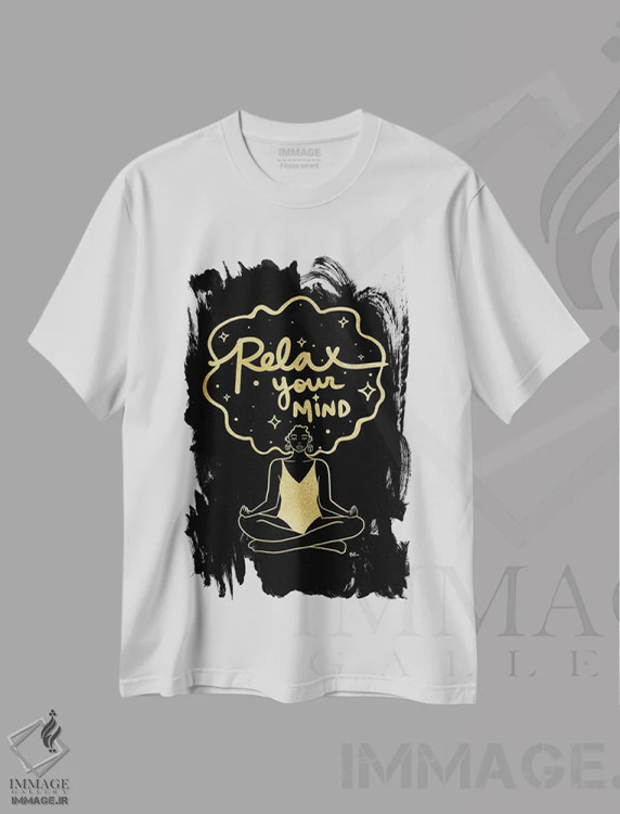 تیشرت سفید طرح دار ذهنت را آرام کن، هنر آمریکایی آفریقایی تبار اثر بری پیپنز | immage.ir