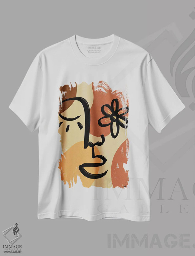 تیشرت سفید طرح دار شکوفه دادن، هنر آمریکایی آفریقایی تبار اثر بری پیپنز | فروشگاه ایماژ