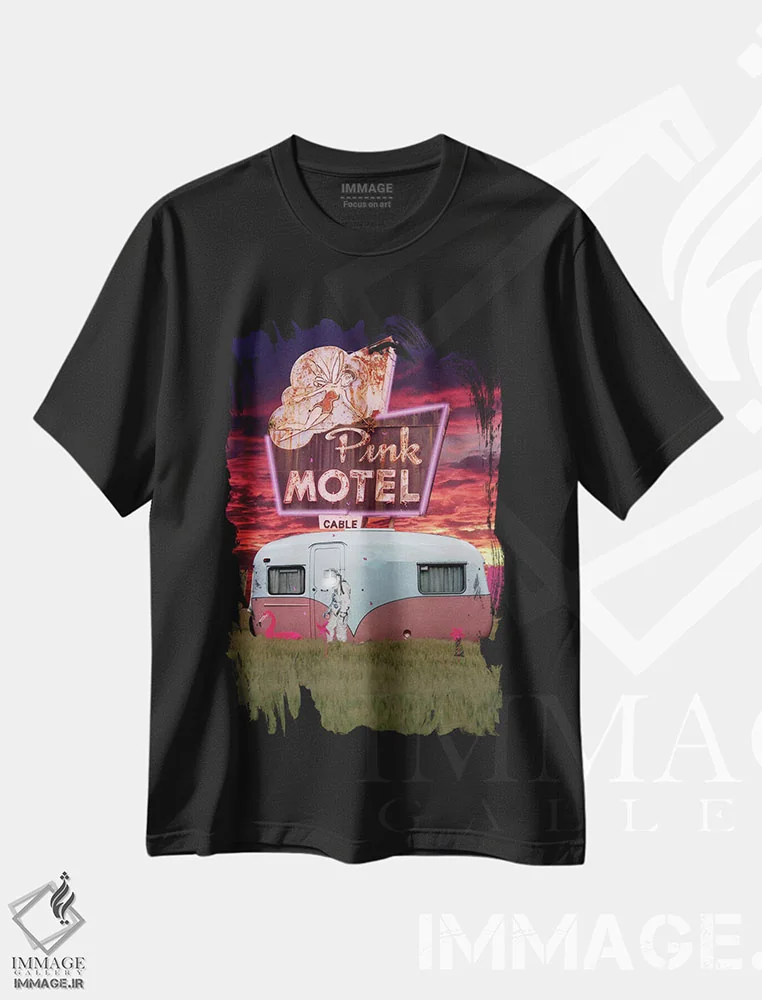 تیشرت مشکی طرح دار ۵۰ سایه صورتی، هنر دیجیتال اثر جیسون بروک | فروشگاه ایماژ