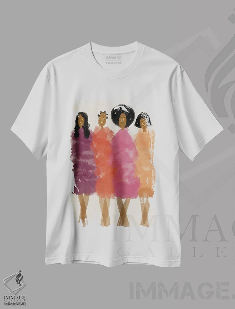 تیشرت سفید طرح دار عمه ها و خاله ها، هنر آمریکایی آفریقایی تبار اثر بری پیپنز | فروشگاه ایماژ