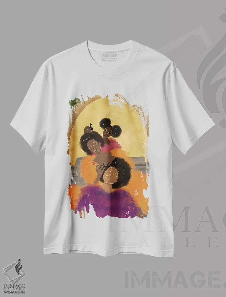 تیشرت سفید طرح دار لطافت/مهربانی، هنر آمریکایی آفریقایی تبار اثر بری پیپنز | immage.ir