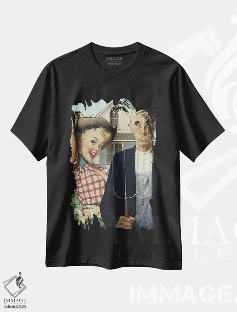 تیشرت مشکی طرح دار دختر گات، هنر دیجیتال اثر جیسون بروک | فروشگاه ایماژ