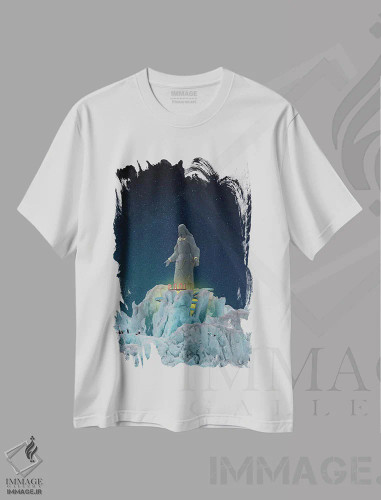 تیشرت سفید طرح دار آب مقدس، هنر فاخر معاصر اثر جیسون بروک | فروشگاه ایماژ