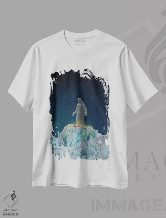 تیشرت سفید طرح دار آب مقدس، هنر فاخر معاصر اثر جیسون بروک | فروشگاه ایماژ