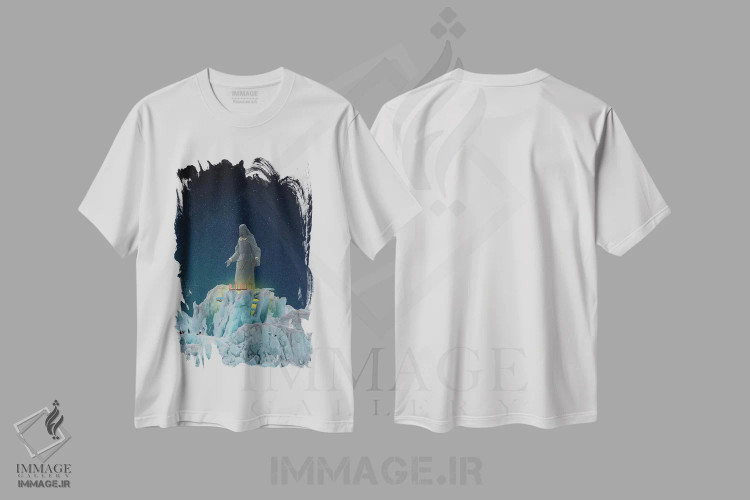 تیشرت سفید طرح دار آب مقدس، هنر فاخر معاصر اثر جیسون بروک | فروشگاه ایماژ