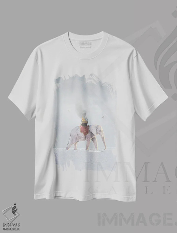 تیشرت سفید طرح دار جنگ و صلح، هنر دیجیتال اثر جیسون بروک | فروشگاه ایماژ