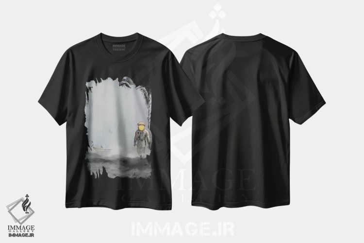 تیشرت مشکی طرح دار آب های پرآشوب، هنر فاخر معاصر اثر جیسون بروک | فروشگاه ایماژ