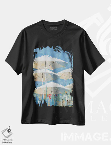 تیشرت مشکی طرح دار کریستال ۲، تزئینی اثر جان باروز | فروشگاه ایماژ